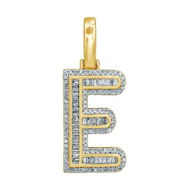 10K 0.47CT DIAMOND ALPHABET "INITIAL E"