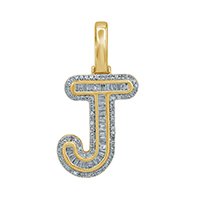 10K 0.43CT DIAMOND ALPHABET "INITIAL J"