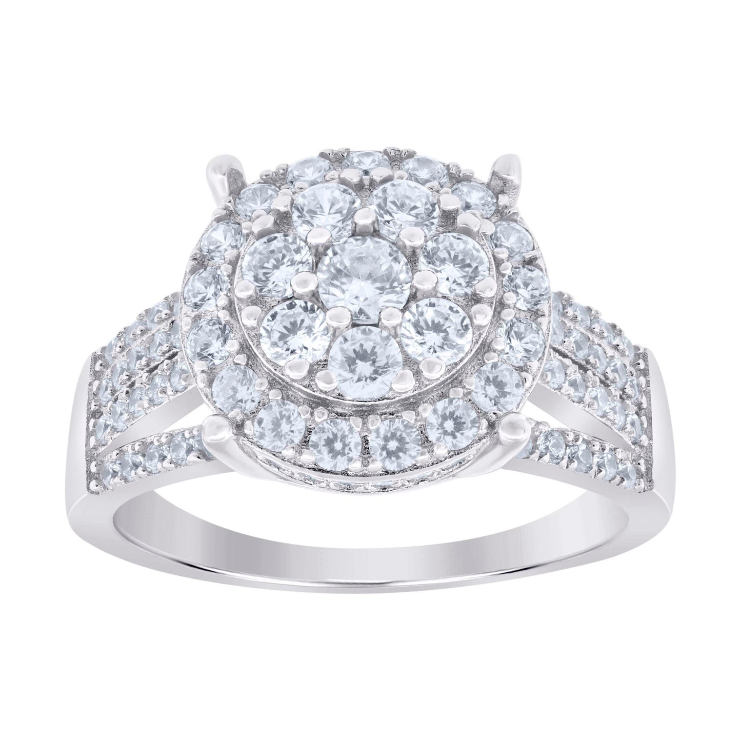 925 Sterling Silver 0.76Ctw Moissanite Ring