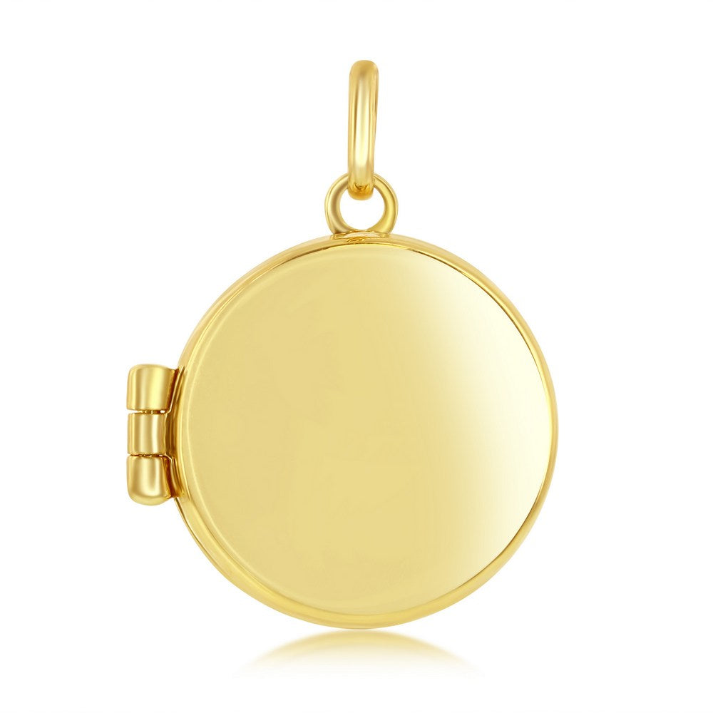 14K Yellow Gold Polished Circle Locket