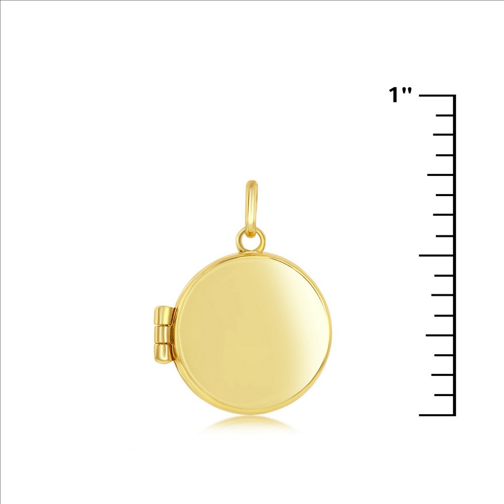 14K Yellow Gold Polished Circle Locket