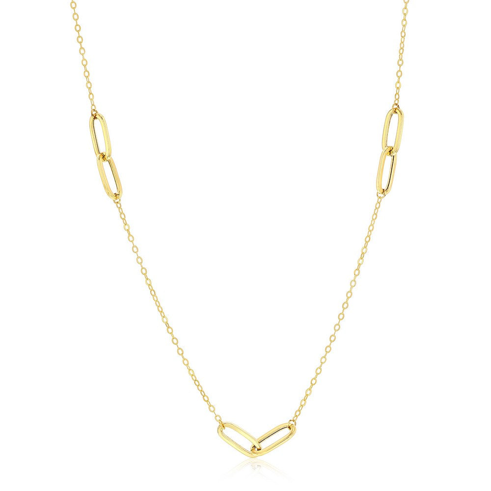 14K Yellow Gold, Paperclip Design Necklace
