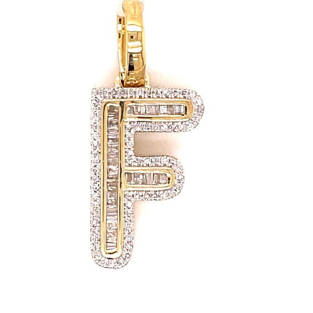 10K 0.40CT DIAMOND ALPHABET "INITIAL F"