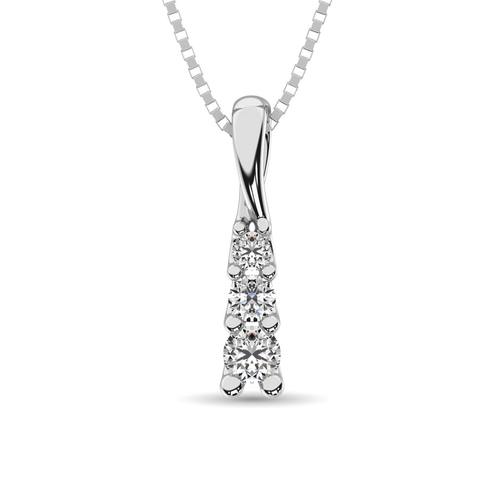 10K White Gold 1/6 CT Diamond Fashion Pendant