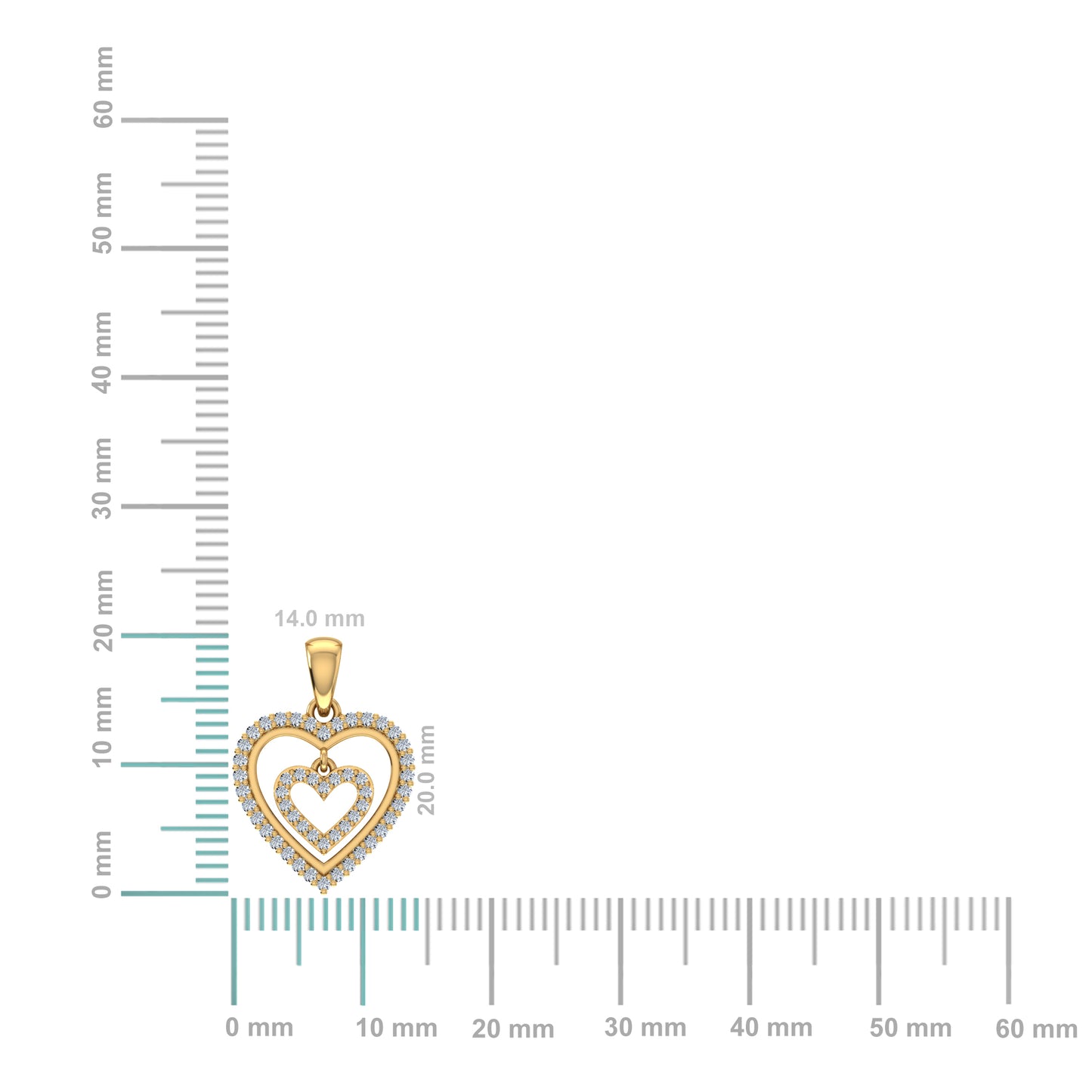 10K Yellow Gold Round Diamond Womens Heart Pendant 1/3Cttw