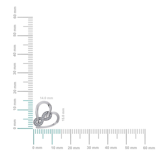 10k white gold heart infinity pendant featuring a stylish design for timeless elegance