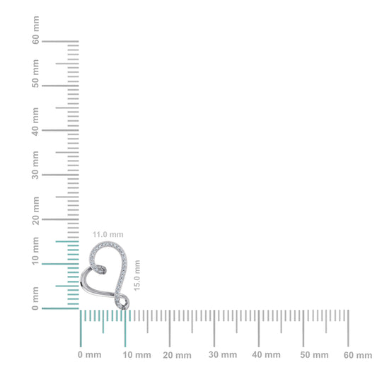 10KT white gold heart pendant with a delicate design for elegant jewelry lovers