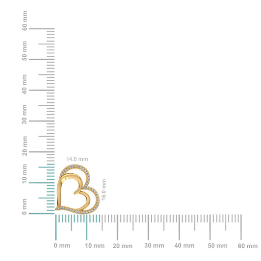 10K yellow gold heart diamond pendant featuring a stylish two-heart design accented with sparkling diamonds