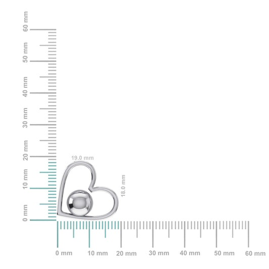 10K White Gold Round Diamond Womens Heart Pendant 1-1/5 Cttw