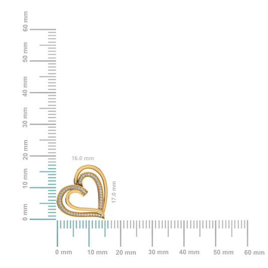 Elegant 10K yellow gold heart pendant with a stylish design, perfect for gifts or personal wear.