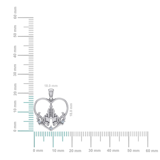 10K White Gold Round Diamond Womens Heart Designer Pendant 1/10 Cttw