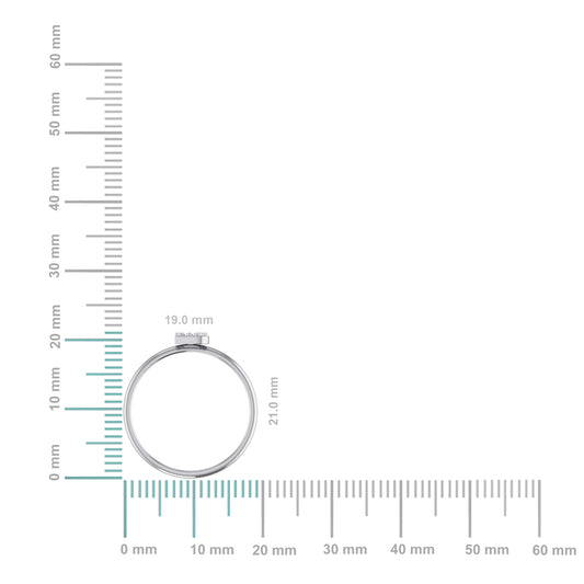 10K White Gold Womens Round Diamond B Initial Letter Ring 1/20 Cttw