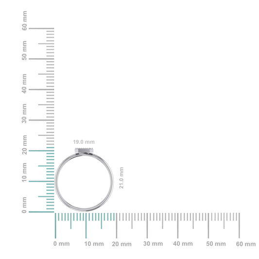 10K White Gold Womens Round Diamond N Initial Letter Ring 1/20 Cttw