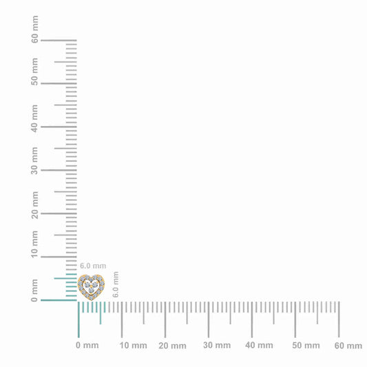 10K Yellow Gold Womens Round Diamond Heart Cluster Earrings 1/6 Cttw