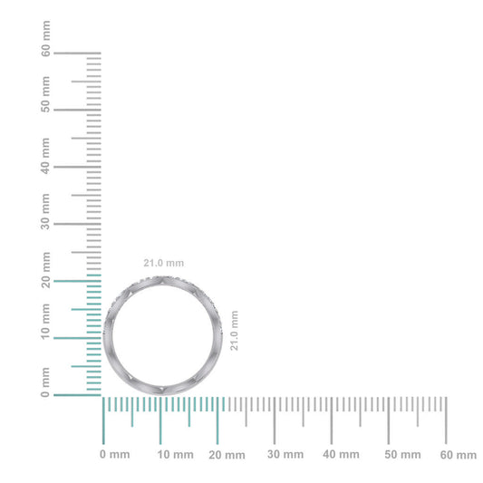 14K white gold diamond couple band featuring a sleek design perfect for romantic occasions
