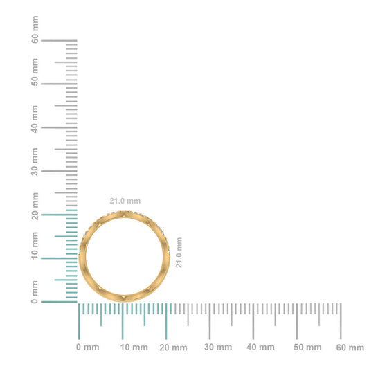 14K Yellow Gold Round Diamond Prong Set Designer Couple Band 1/4 Cttw