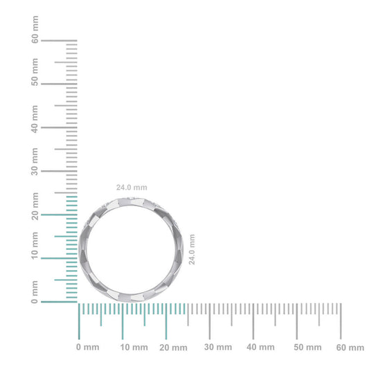 14K white gold diamond couple band with a polished finish and elegant design