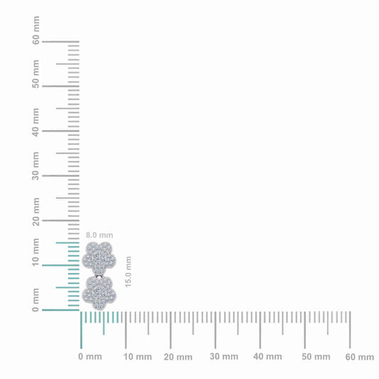 10K white gold floral diamond pendant with intricate detailing and shimmering diamonds