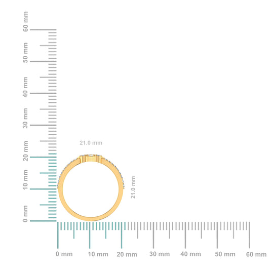 14K Yellow Gold Round Diamond Womens Sz 7 Designer Ring 1/4 Cttw