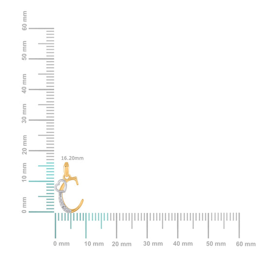 10K yellow gold C initial pendant with sparkling details for a stylish personal touch