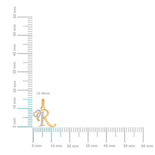 10K yellow gold R initial pendant featuring a delicate and stylish design for personalized jewelry