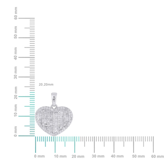 10K white gold heart diamond pendant featuring an elegant, sparkling design for special occasions