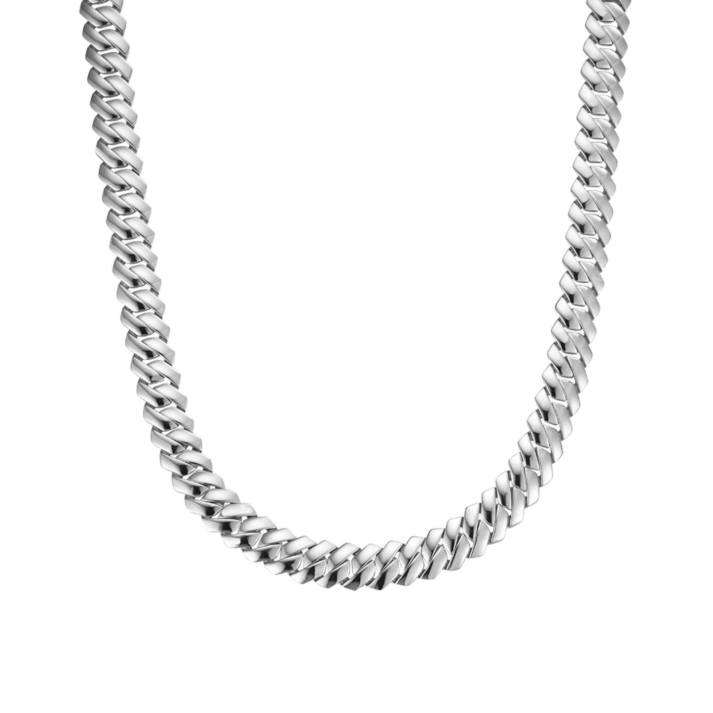 S.Silver Round Moissanite 8 Inch Plain Cuban Bracelet With Iced Out Lock RP 1/2 Cttw