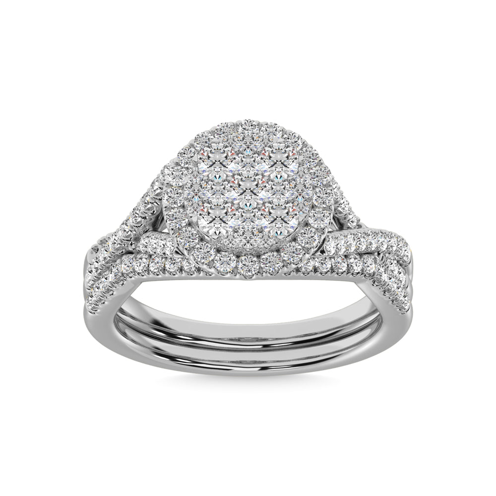 14K White Gold 9/10 CT Diamond Fashion Ring