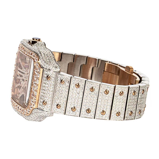 Royal Jewelry and Watches Moissanite mens luxury watch with a sparkling diamond-encrusted design