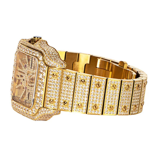 Moissanite Stainless Steel 20-1/5 Cttw Yellow Steel Band 20.20 Ct