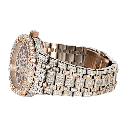 Royal Jewelry and Watches Moissanite mens watch with elegant design and diamond accents
