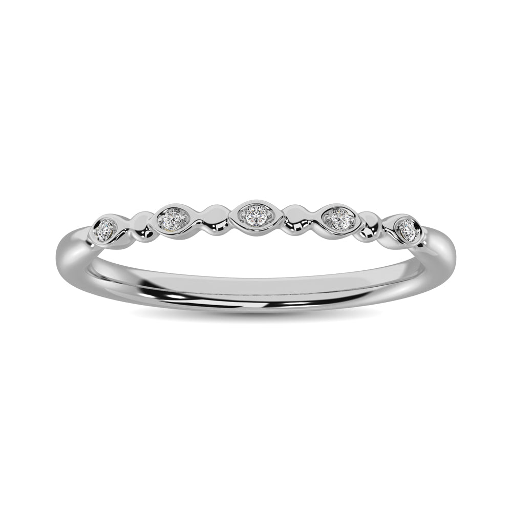 Diamond 1/50 CT Stackable Band in 10K White Gold