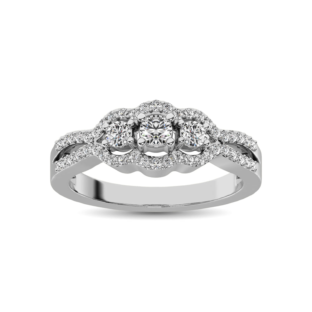 14K White Gold 1/2 CT Diamond Engagement Ring