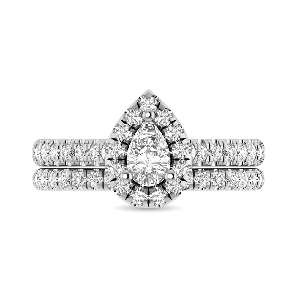 14k White Gold 1CT Diamond keyani Bridal Ring