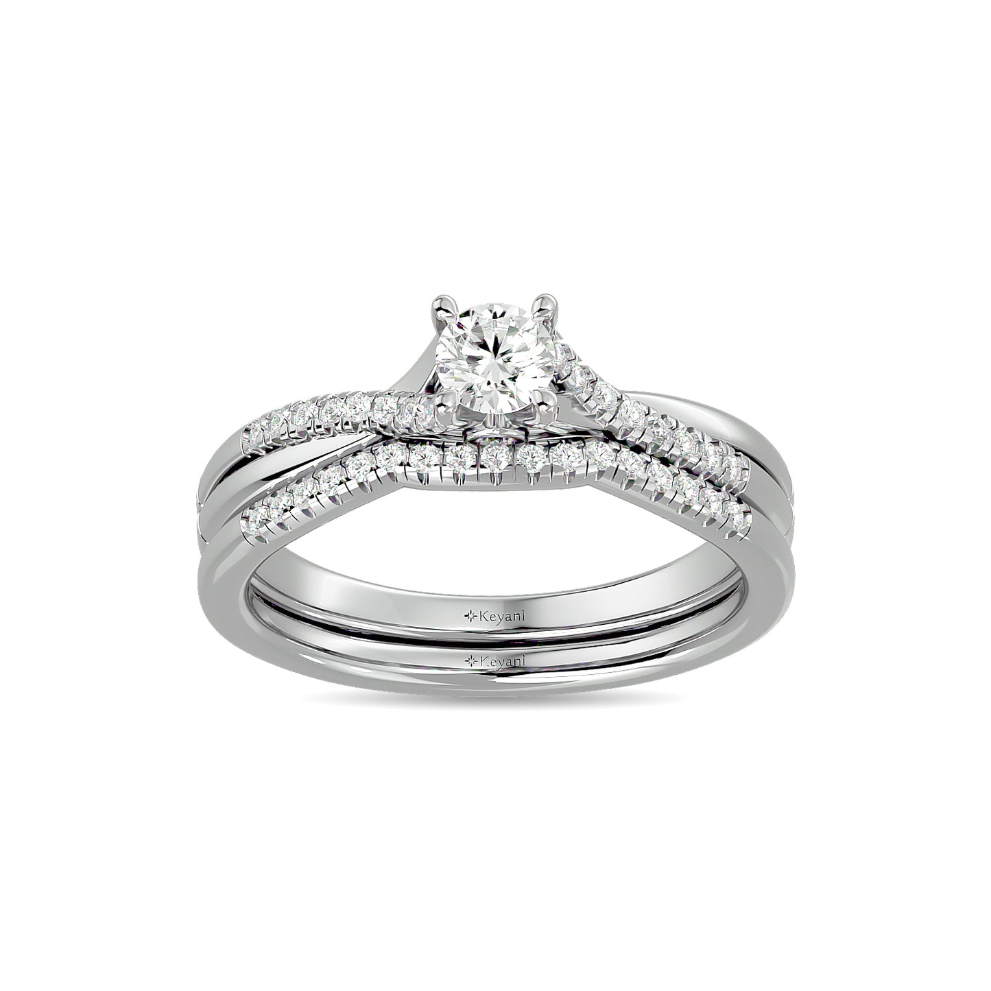 Diamond 1/2 CT Bridal Ring in 14K White Gold