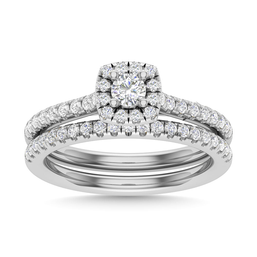 Diamond 3/4 CT Round Cut Bridal Ring in 14K White Gold