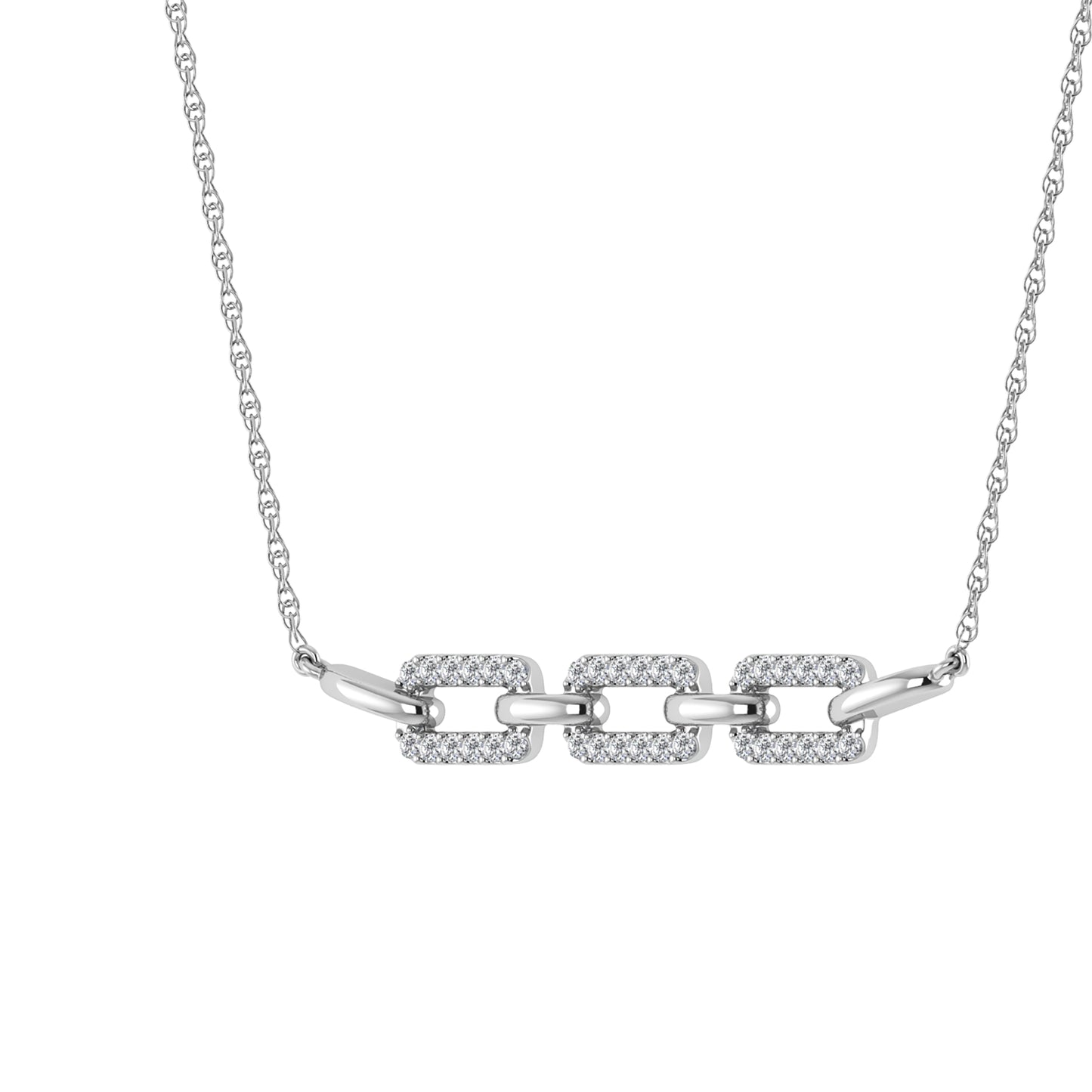 Diamond 1/5 CT Fashion Necklace in 10K White Gold