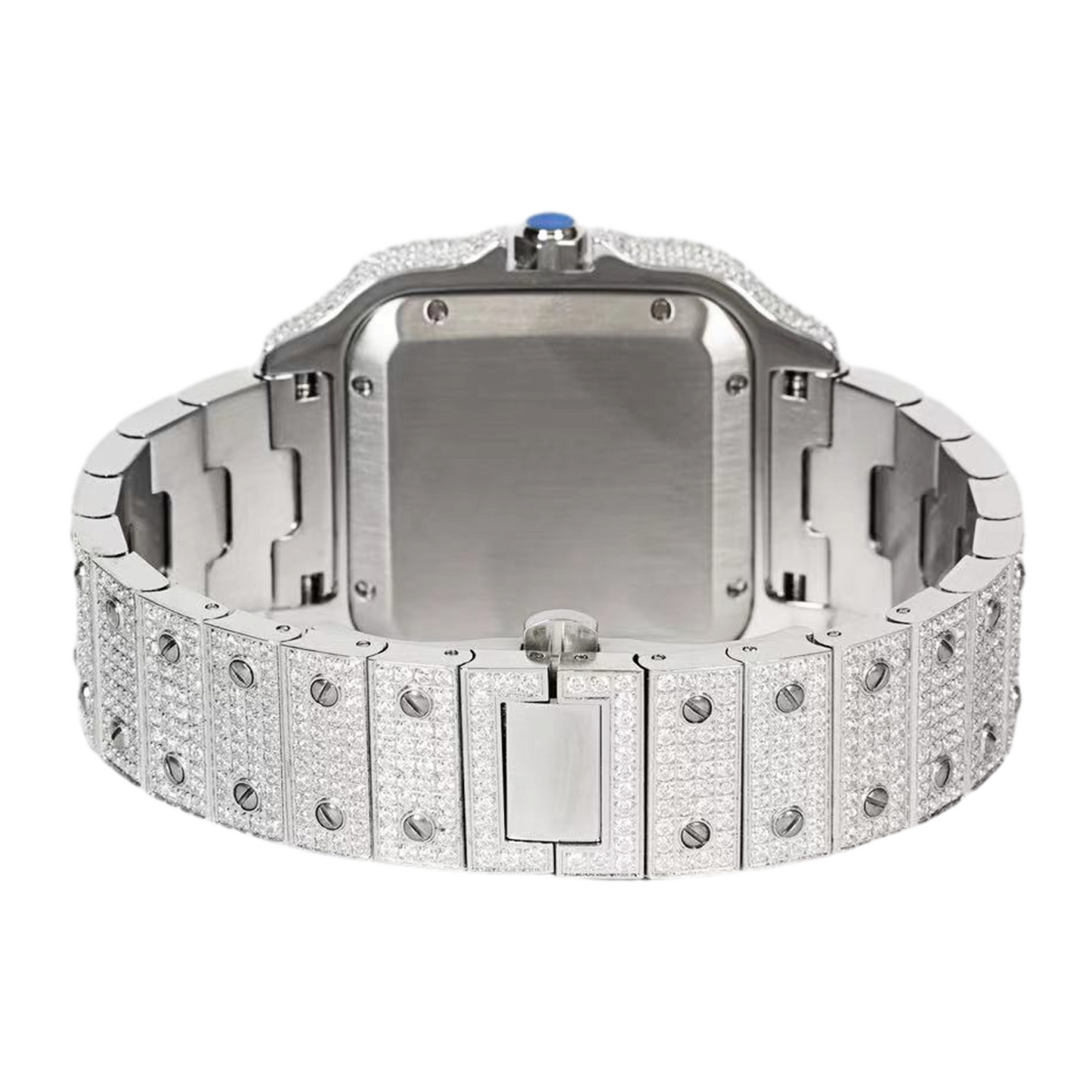 Men'S Stainless Steel White Steel Cz Automatic Watch