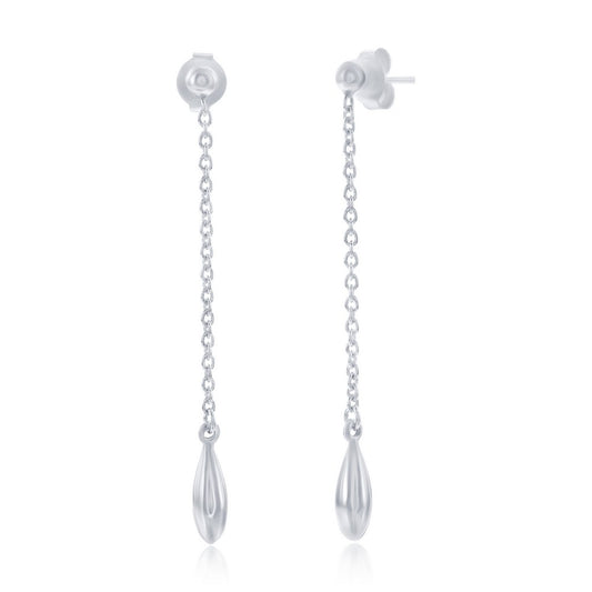 Sterling Silver, Bead & Teardrop Dangle Earrings