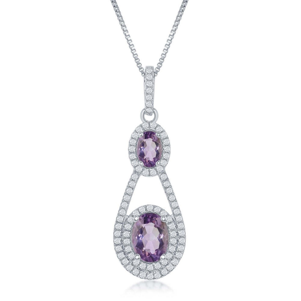 Classic Of New York sterling silver amethyst necklace featuring sparkling gemstones in a stunning design