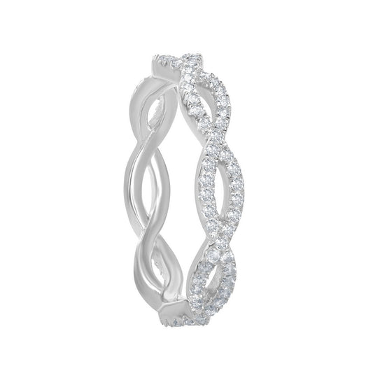 Sterling Silver 0.85 ctttw White Topaz Ring