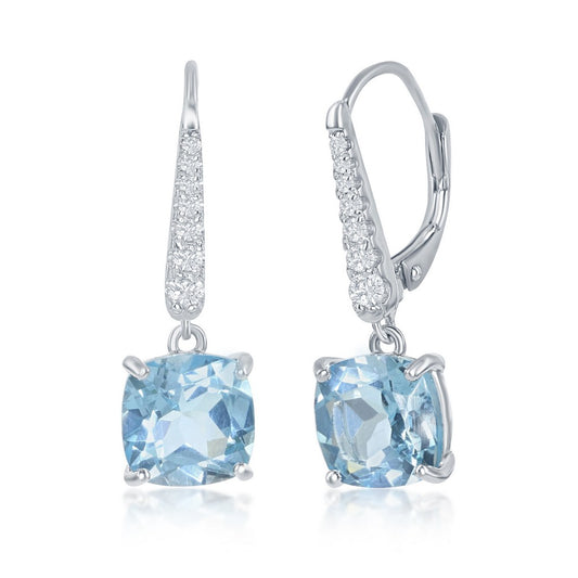 Classic Of New York sterling silver blue topaz earrings with sparkling accents for elegant style