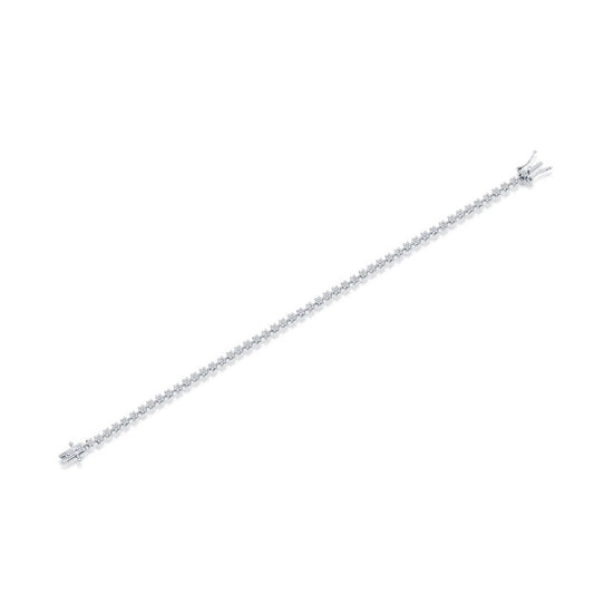 Sterling Silver, 3mm Tennis Diamond Bracelet - (406 Stones)
