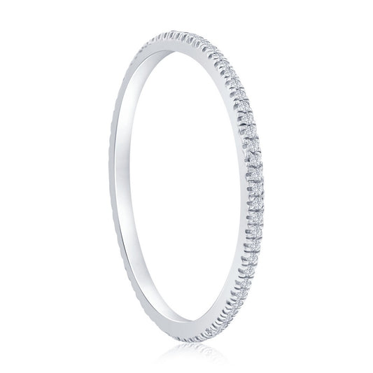 Sterling Silver, Eternity Diamond Band - (66 Stones)