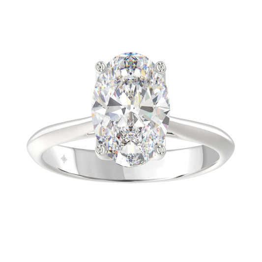 Lab-Grown Diamonds Oval-Cut Solitaire Engagement Ring 3CT 14K Gold (FG/VS1 VS2))