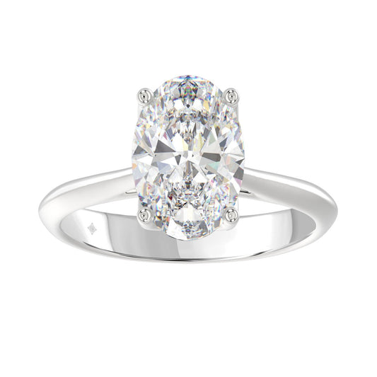 Lab-Grown Diamonds Oval-Cut Solitaire Engagement Ring 3CT 14K Gold (FG/VS1 VS2))
