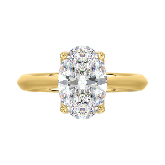 Lab-Grown Diamonds Oval-Cut Solitaire Engagement Ring 3 ct tw 14K White Gold (FG/VS1 VS2))