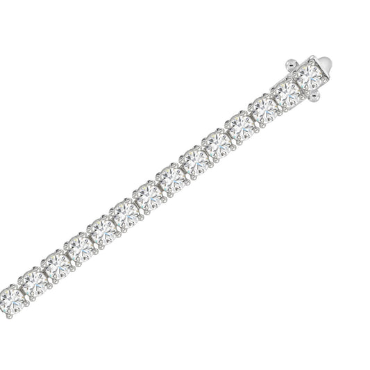 14K WHITE GOLD 3CT ROUND LAB DIAMOND LADIES TENNIS BRACELET
