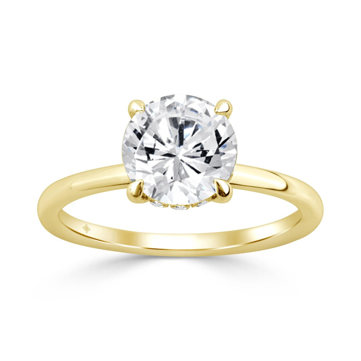 14K WHITE GOLD 2.00CT ROUND LAB-GROWN DIAMOND LADIES RING (CENTER STONE ROUND DIAMOND 2CT)