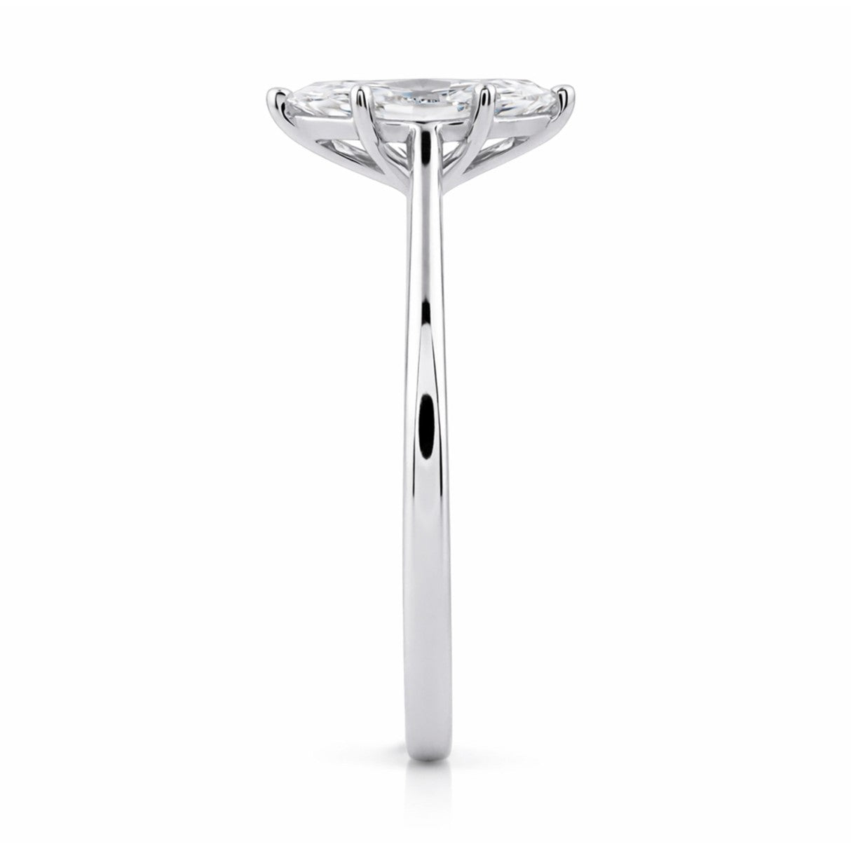 14K WHITE GOLD 1.00CT MARQUISE LAB DIAMOND LADIES SOLITAIRE RING - IGI CERTIFIED
